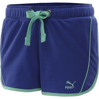 PUMA Womens Core Knit Shorts   Size Medium, Blue/green