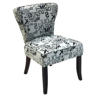 Armen Living Modern Alpha Letters Fabric Slipper Chair (Set of 2)