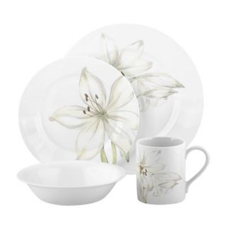 Corelle Impressions White Flower 16 Piece Dinnerware Set