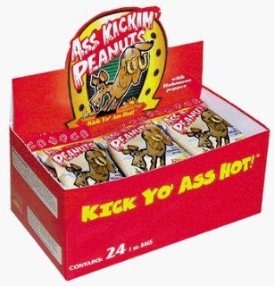 Ass Kickin' Peanuts   Your favorite nuts are available in a snack size bag. Perfect for your lunch box, or next airplane trip.  Snack Food  Grocery & Gourmet Food