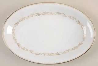 Noritake Wheatring 12 Oval Serving Platter, Fine China Dinnerware   Tan Band, W
