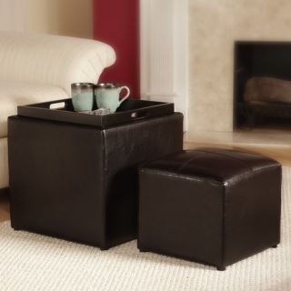 Designs4Comfort Park Avenue Cube Ottoman with Stool (Set of 2)