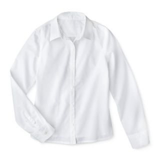 Cherokee Girls School Uniform Long Sleeve Blouse   White L