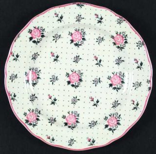 Johnson Brothers Monticello Dinner Plate, Fine China Dinnerware   Peach Flowers,