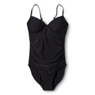 Womens 1 Piece Swimsuit with Underwire  Black XS