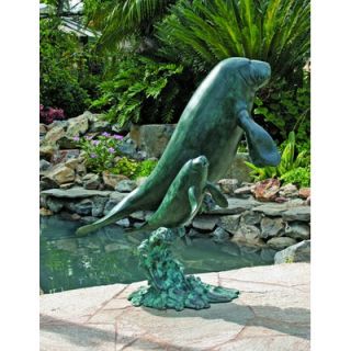 Brass Baron Sea Life Manatees Fountain