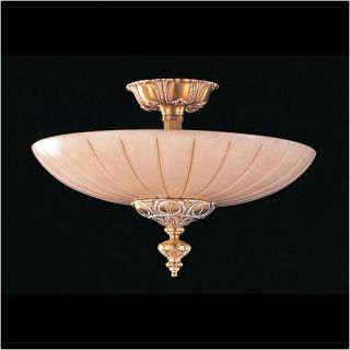 Bravado Alabaster 3 Light Semi Flush Mount