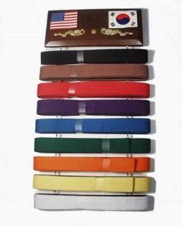 I&I Martial Arts 10 Color Rank Belt Hanging Display Rack  Sports & Outdoors