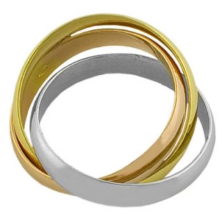 Fremada Jewelry Gold Over Sterling Silver Interlocked Rolling Rings