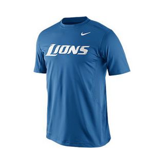 NIKE Mens Detriot Lions Dri FIT Hypercool Speed Short Sleeve T Shirt   Size
