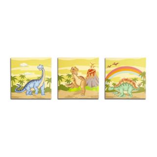 Teamson Kids Dinosaur Kingdom Wooden Wall Art 3 Piece Set