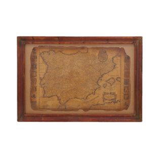 Woodland Imports Ancient Spanish Map of Spain Wall Art