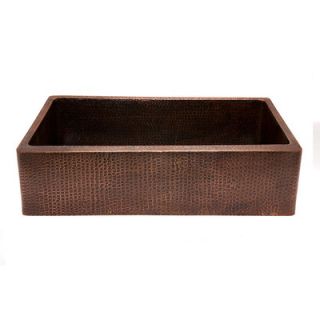 Premier Copper Products 35 x 22 Hammered Single Bowl Farmhouse