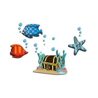 ZWalls Underwater Treasure 2 21 Piece Scene 3D Cartoon Wall Art