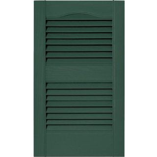 12 in. Vinyl Louvered Shutters in Forest Green   Set of 2 (12 in. W x 1 in. D x 60 in. H (6.2 lbs.))   Window Treatment Louver Shutters