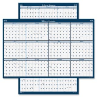Poster Style Reversible/Erasable Yearly Wall Calendar, 24 x 37, 2012