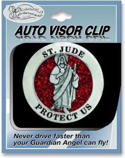 Cathedral Art KVC724 Patron Saint Visor Clip, St. Jude, 1 3/4 Inch   Automotive Visor Accessories