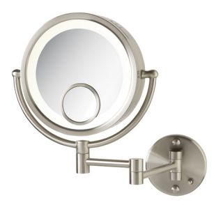 Jerdon Dual Sided 7x Wall Mount Halo Lighted Mirror
