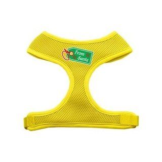 From Santa Tag Screen Print Mesh Harness Yellow Large  Pet Halter Harnesses 
