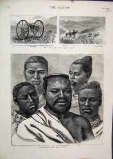 1879 Zulu War Cetewayo Wives Donga Guns Kraal Print  