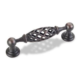 Jeffrey Alexander 749 96B DBAC Tuscany Collection Birdcage Cabinet Pull 96mm Center, Dark Brushed Antique Copper   Cabinet And Furniture Pulls  