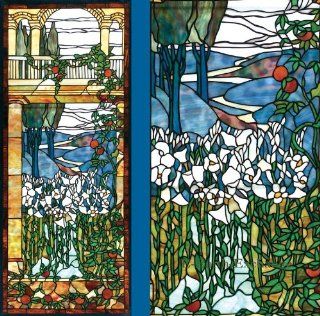 Tiffany Peace Balcony Tiffany Stained Glass Window Panel 40 Inches H X 17 Inches W  