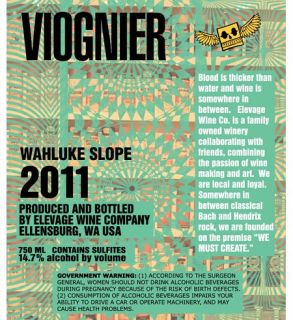 2011 Viognier, Columbia Valley 2011, 750 ML Wine