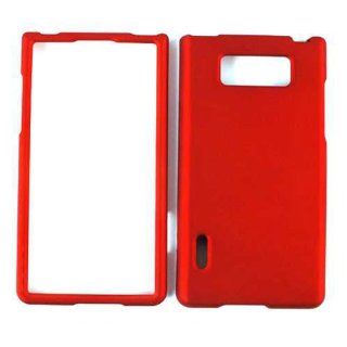 ACCESSORY HARD RUBBERIZED CASE COVER FOR LG SPLENDOR / VENICE US 730 DEEP RED Cell Phones & Accessories