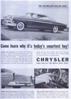 Chrysler Windsor DeLuxe today's smartest buy ad 1955 Entertainment Collectibles
