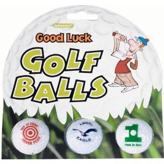 Tee Time Good Luck Golf Balls   3 Pack Toys & Games