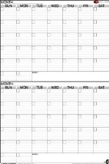   IN FULL VIEW   Large Wall Calendar   2 Month Planner Vertical Laminated   Wet or Dry Erase 24" x 36" (2436 60v) 