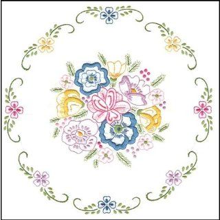 Herrschners Ring Around the Posies Quilt Blocks Stamped Embroidery Kit