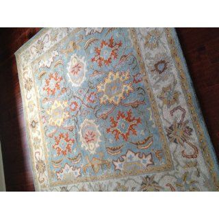 Safavieh Heritage Collection HG734A Handmade Light Blue and Ivory Hand Spun Wool Area Rug, 5 Feet by 8 Feet  