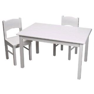 Gift Mark Rectangle Table and Chair Set   White   Nursery Furniture