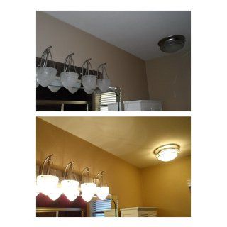 Broan 757SN Bathroom Ceiling Fan/Light with Frosted Glass Shade, Satin Nickel Finish   Built In Household Ventilation Fans  