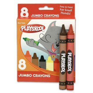 8pc Playskool Non Toxic Jumbo Crayons Easy to Hold For Small Hands Toys & Games