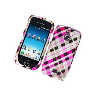 Samsung Exhibit 4G T759 SGH T759 Pink Brown Plaid Cover Case Cell Phones & Accessories