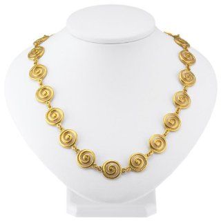 24K Gold Plated Sterling Spiral Necklace   16 Inches Jewelry
