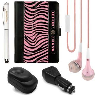 (Pink Zebra) Dauphine Standing Case Cover for Zeki TB782B / Zeki TBD753B / Zeki TBDB763B / Zeki TBDG773B 7" Tablets + USB Wall & Car Charger + Stylus Pen + Pink VanGoddy Headphones Computers & Accessories