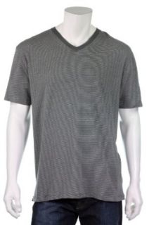 Alfani Stripe V Neck Shirt Stormy Sky Combo Small at  Mens Clothing store