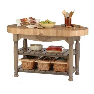 Harvest Table Kitchen Island (Useful Gray Stain) (36"H x 60"W x 30"D) Home & Kitchen