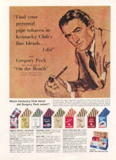 Gregory Peck for Kentucky Club Pipe Tobacco ad 1959 Entertainment Collectibles
