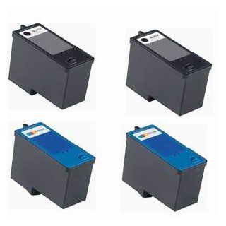 4 Pk Dell 7y743 7y745 Series 2 #2 Black & Color Ink Cartridges for A940 A960