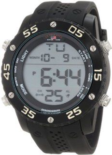 U.S. Polo Assn. Sport Men's US9225 Black Silicone Digital Watch Watches