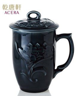 Linn's Arts/Acera Liven乾唐軒活瓷 Live Porcelain Tourmaline Anion Mug Series  "Orchid" Gem Blue Glaze. The Liven China Alexandrite Glazed Ceramic Products Are Famous for Having the Ability to Transform Ordinary D