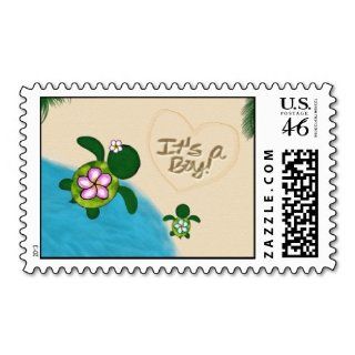 Boy Sea Turtle Baby Shower Postage Blue (honu) 02a Toys & Games