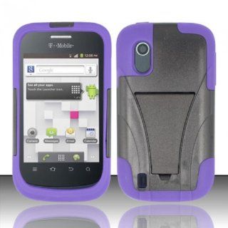 For ZTE Concord V768 (T Mobile)   PC+SC HYBRID Cover w/ Kickstand   Purple HYB Cell Phones & Accessories