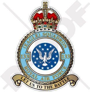 RAF No.133 EAGLE SQUADRON Badge, British Royal AirForce Crest UK 4" (100mm) Vinyl Sticker, Decal 