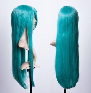 Cosplayland C747   80cm turquoise Green Full Volume Straight natural silky heat stylable Wig Health & Personal Care