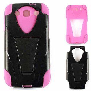 Cell Armor I747 PC JELLY 03 EG Samsung Galaxy S III I747 Hybrid Fit On Case   Retail Packaging   Hot Pink Skin with Black Snap Cell Phones & Accessories